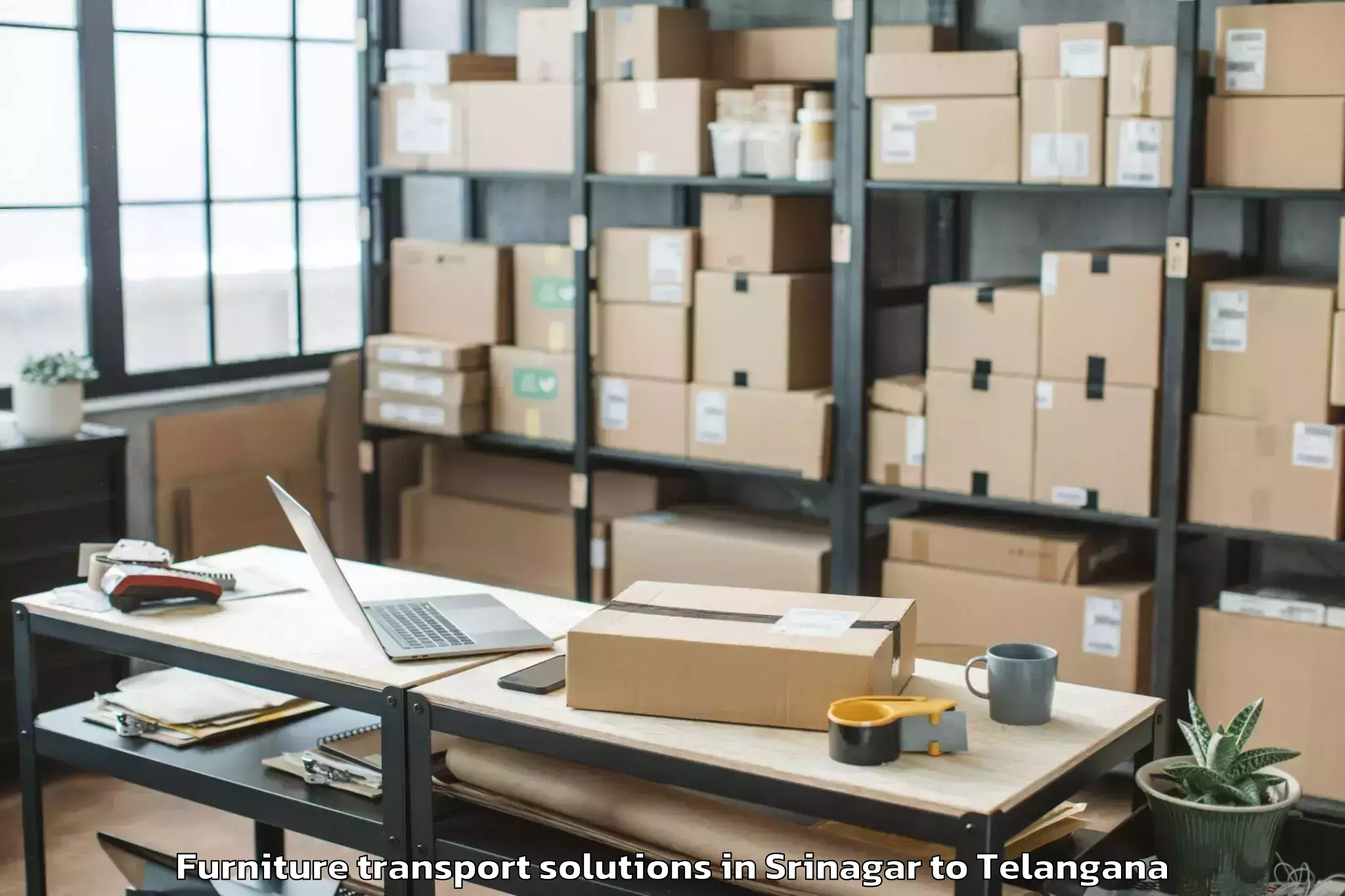 Leading Srinagar to Jannaram Furniture Transport Solutions Provider